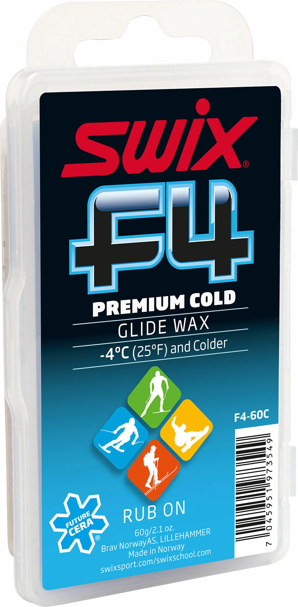 Swix F4-60C-N Glidewax Cold 60g W/cork 1 Swix F4-60C-N Glidewax Cold 60g W/cork
