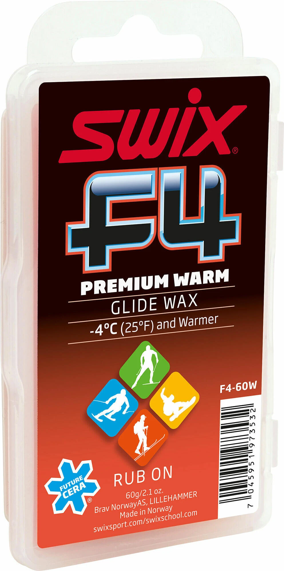 Swix F4-60W-N Glidewax Warm 60g W/cork 1 Swix F4-60W-N Glidewax Warm 60g W/cork